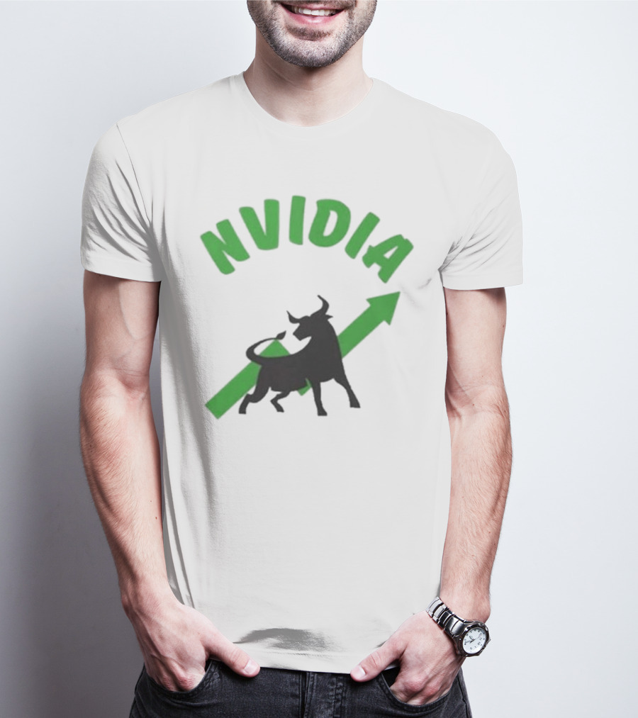 Nvidia Stock Bullish With Upward Arrow And Bull T-Shirt