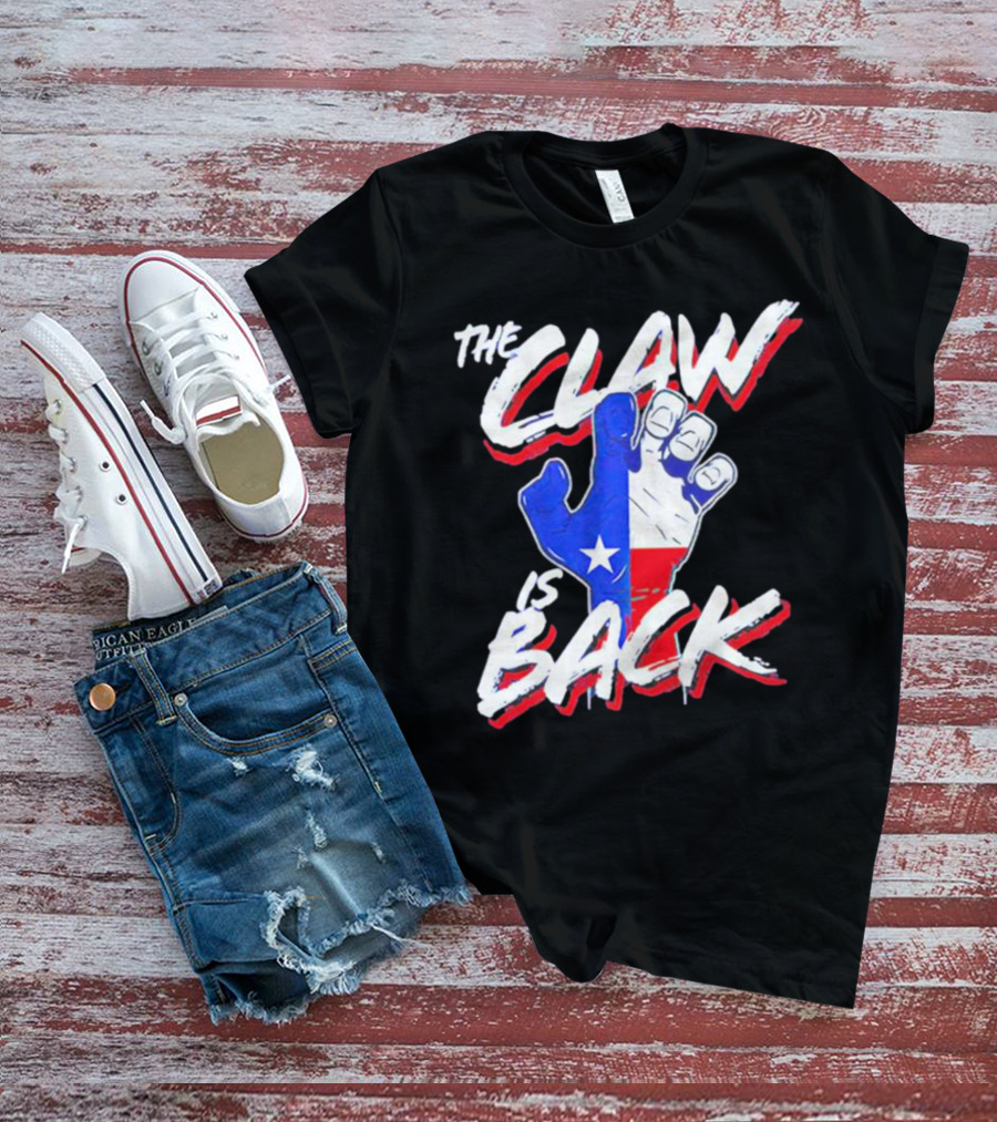 The Claw Is Back Texas Baseball Flag Fist T-Shirt