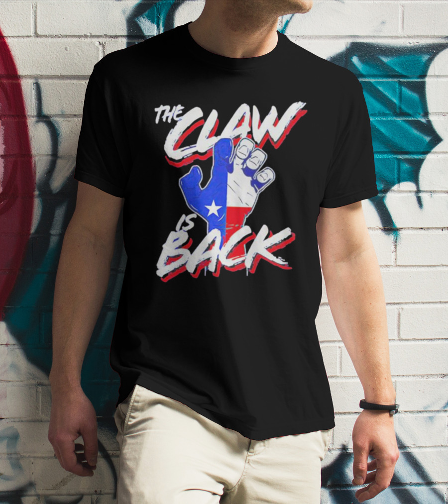 The Claw Is Back Texas Baseball Flag Fist T-Shirt