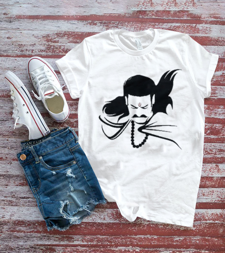 Prabhas The Lone Prince Adipurush Minimalist Silhouette With Red Tilak T-Shirt