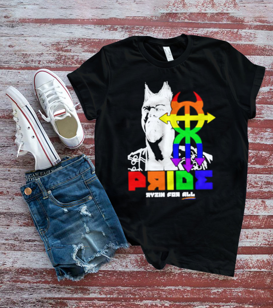 Pride Ryzin For All Rainbow Symbol With Warrior T-Shirt