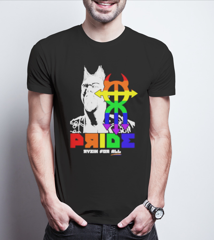 Pride Ryzin For All Rainbow Symbol With Warrior T-Shirt