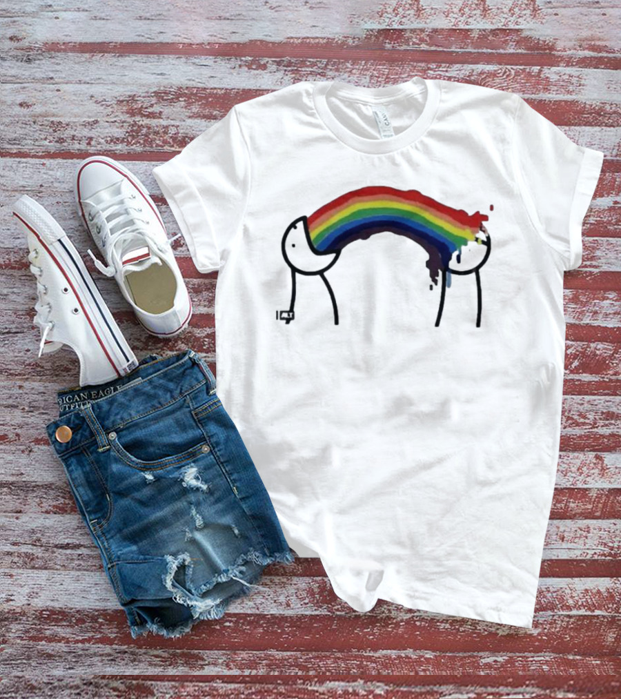James Woods Sick Of It Rainbow Puke Meme T-Shirt