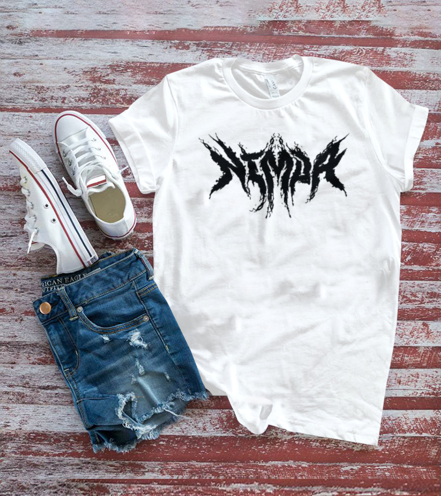 Nimda Logo Graphic With Dark Gothic Text T-Shirt