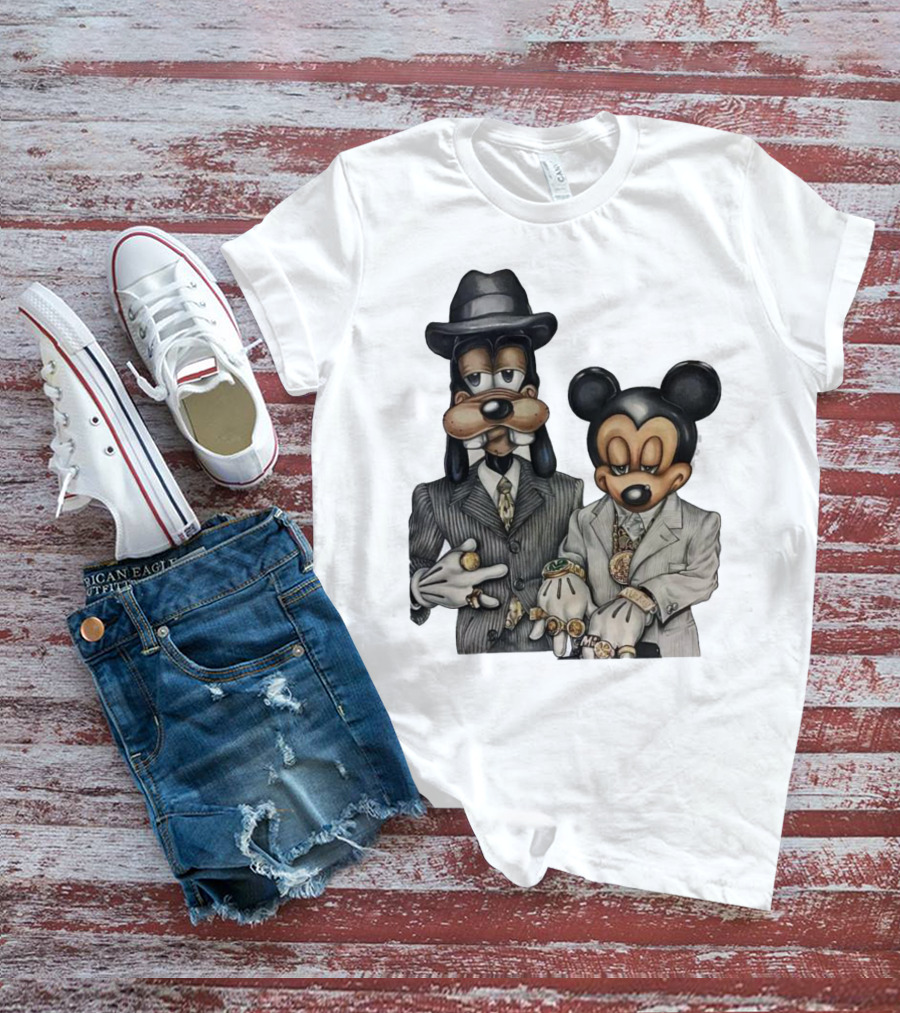 90s Hip Hop Dancehall Soca Junkie Mickey Mouse Goofy Fashion T-Shirt