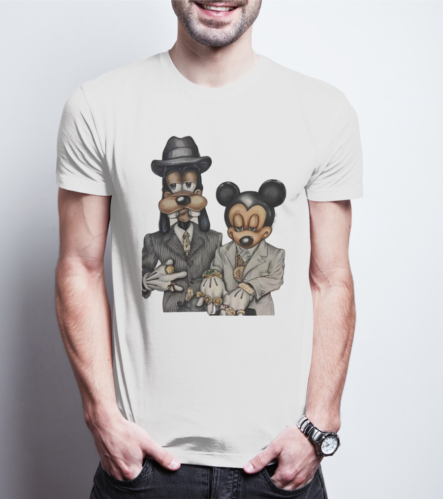 90s Hip Hop Dancehall Soca Junkie Mickey Mouse Goofy Fashion T-Shirt