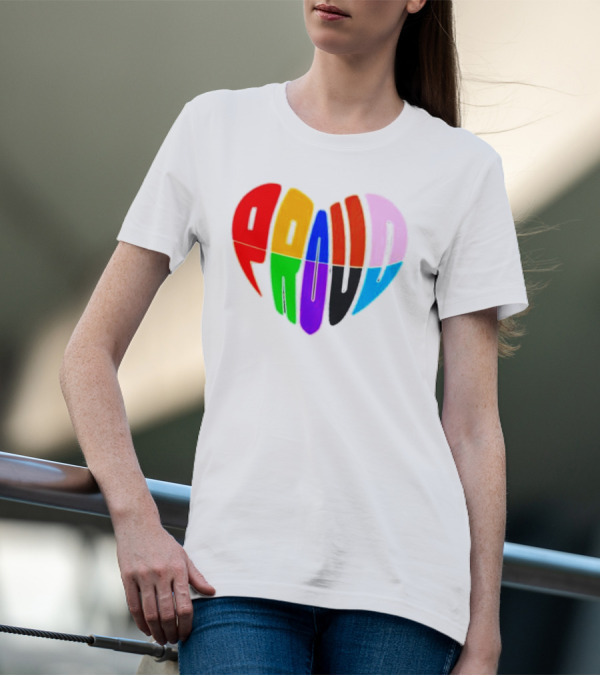 Proud Progress Heart Rainbow Colors T-Shirt