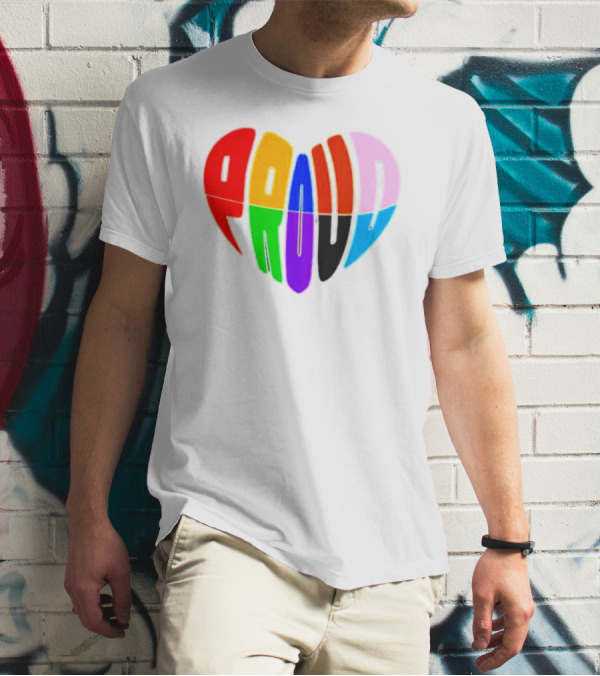 Proud Progress Heart Rainbow Colors T-Shirt