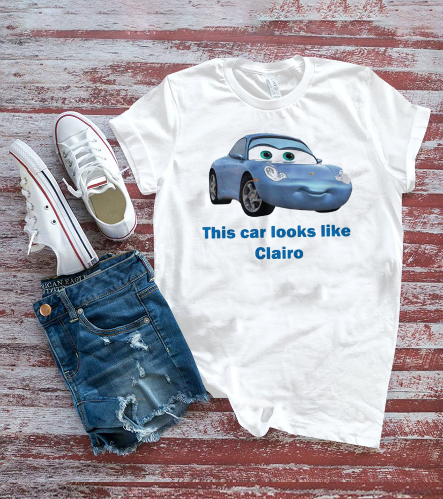 This Car Looks Like Clairo Pixar-Inspired Blue Cartoon Vehicle T-Shirt