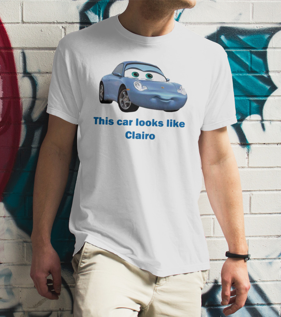 This Car Looks Like Clairo Pixar-Inspired Blue Cartoon Vehicle T-Shirt