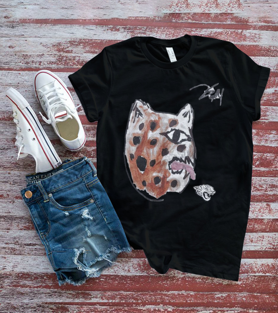 Jacksonville Jaguars Artwork By Tank Bigsby Featuring Stylized Jag Head T-Shirt