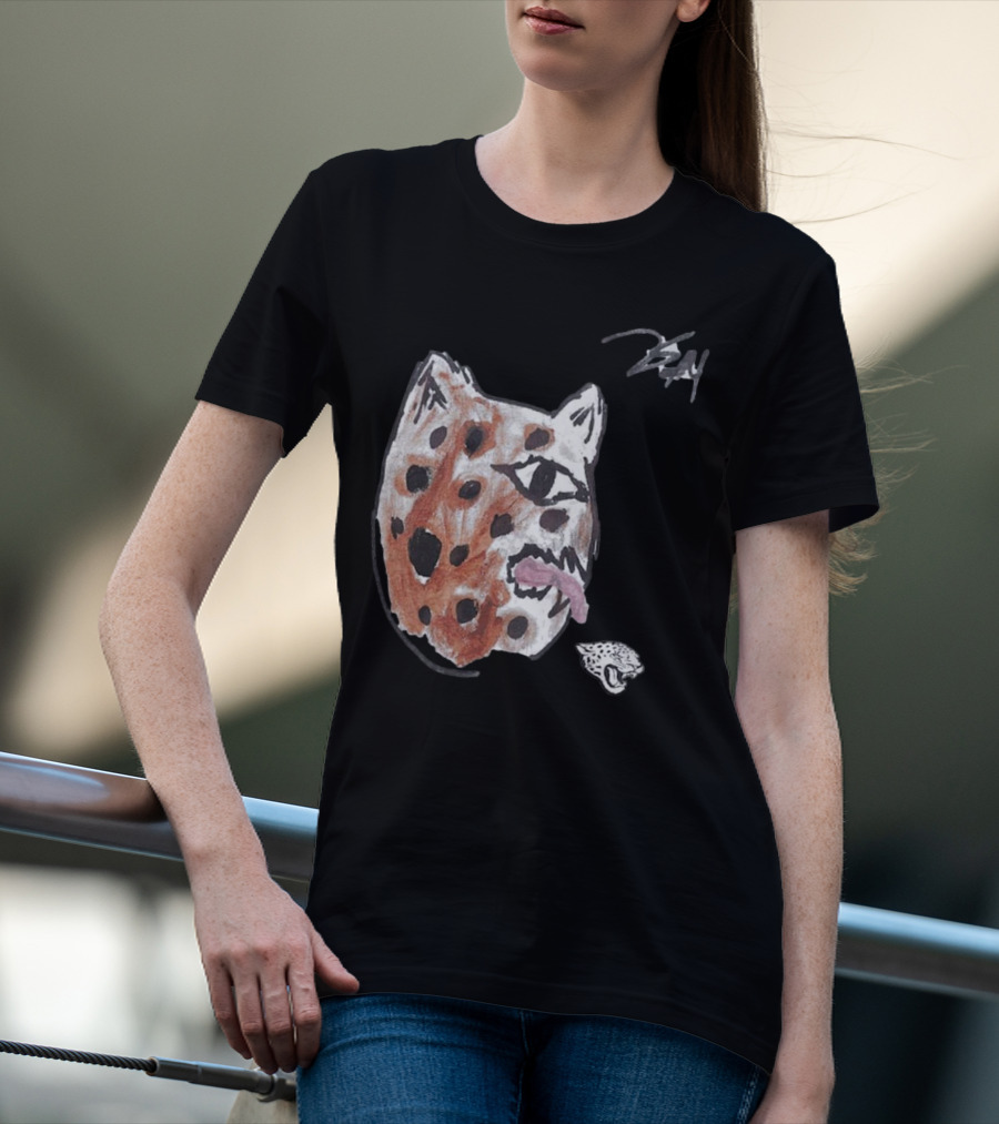 Jacksonville Jaguars Artwork By Tank Bigsby Featuring Stylized Jag Head T-Shirt
