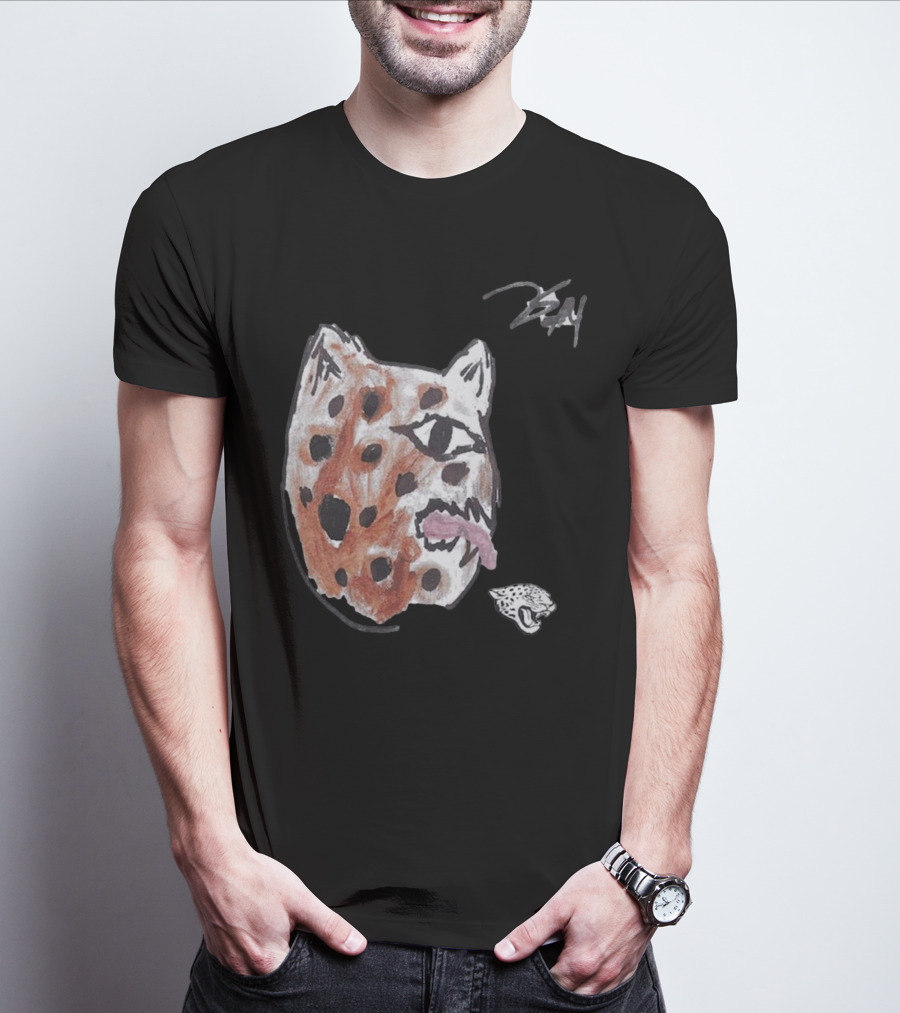 Jacksonville Jaguars Artwork By Tank Bigsby Featuring Stylized Jag Head T-Shirt