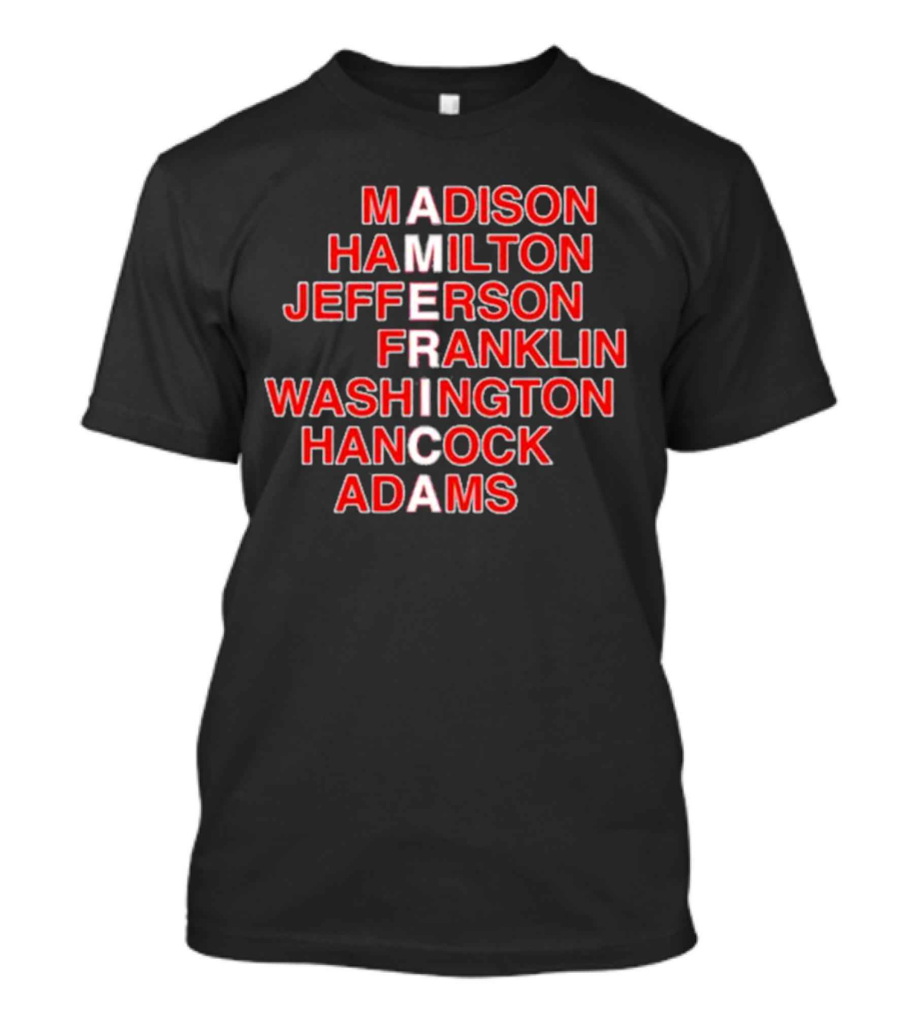Madison Hamilton Jefferson Franklin Washington Hancock Adams Forming America T-Shirt