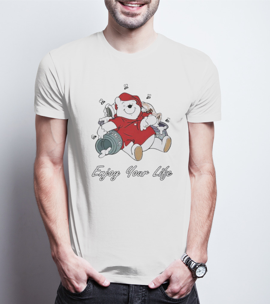 Bear Enjoy Your Life Hunny Pots Red T-Shirt