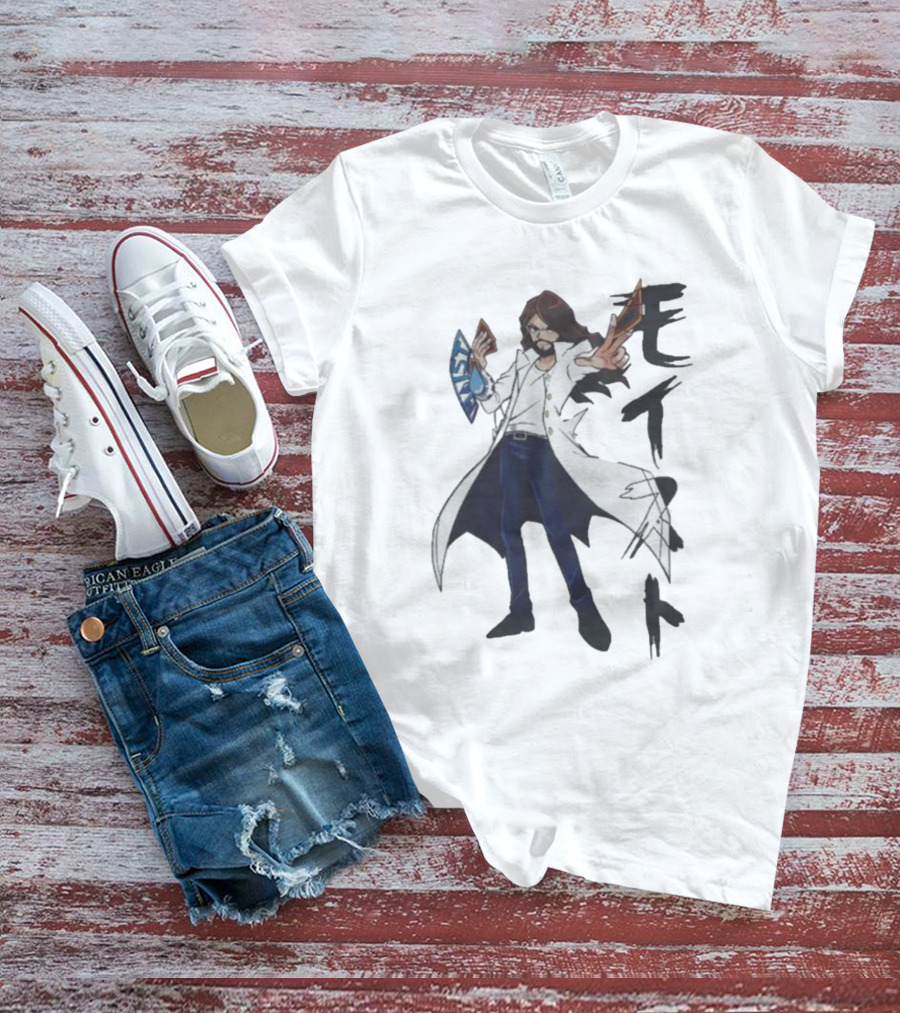 Moist Global Charlie-Oh Merch Character Japanese Text T-Shirt