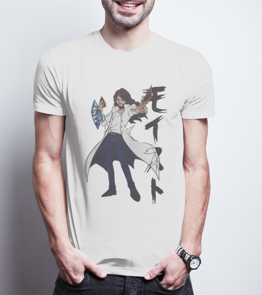 Moist Global Charlie-Oh Merch Character Japanese Text T-Shirt