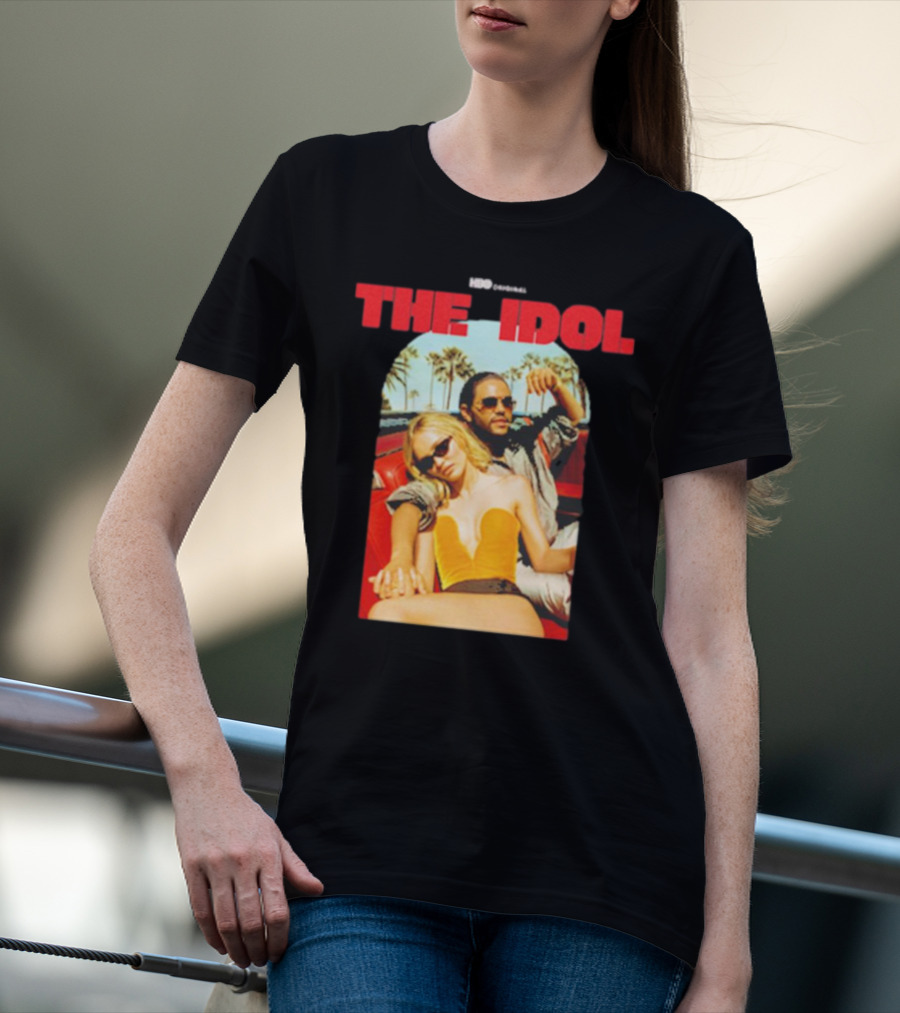 HBO Original The Idol Red Text Vintage Car And Palm Trees T-Shirt