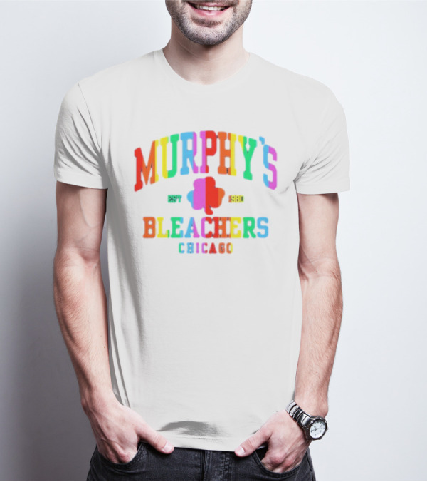 Murphy's Bleachers Chicago Est 1980 Rainbow Pride Shamrock T-Shirt