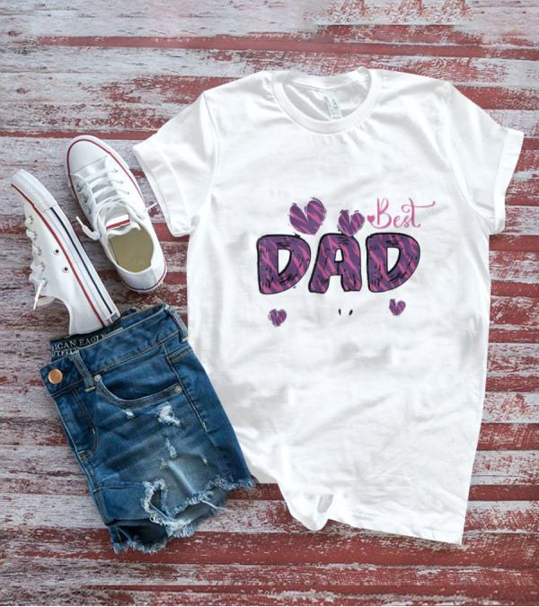 The Best Dad Ever Father's Day Hearts T-Shirt