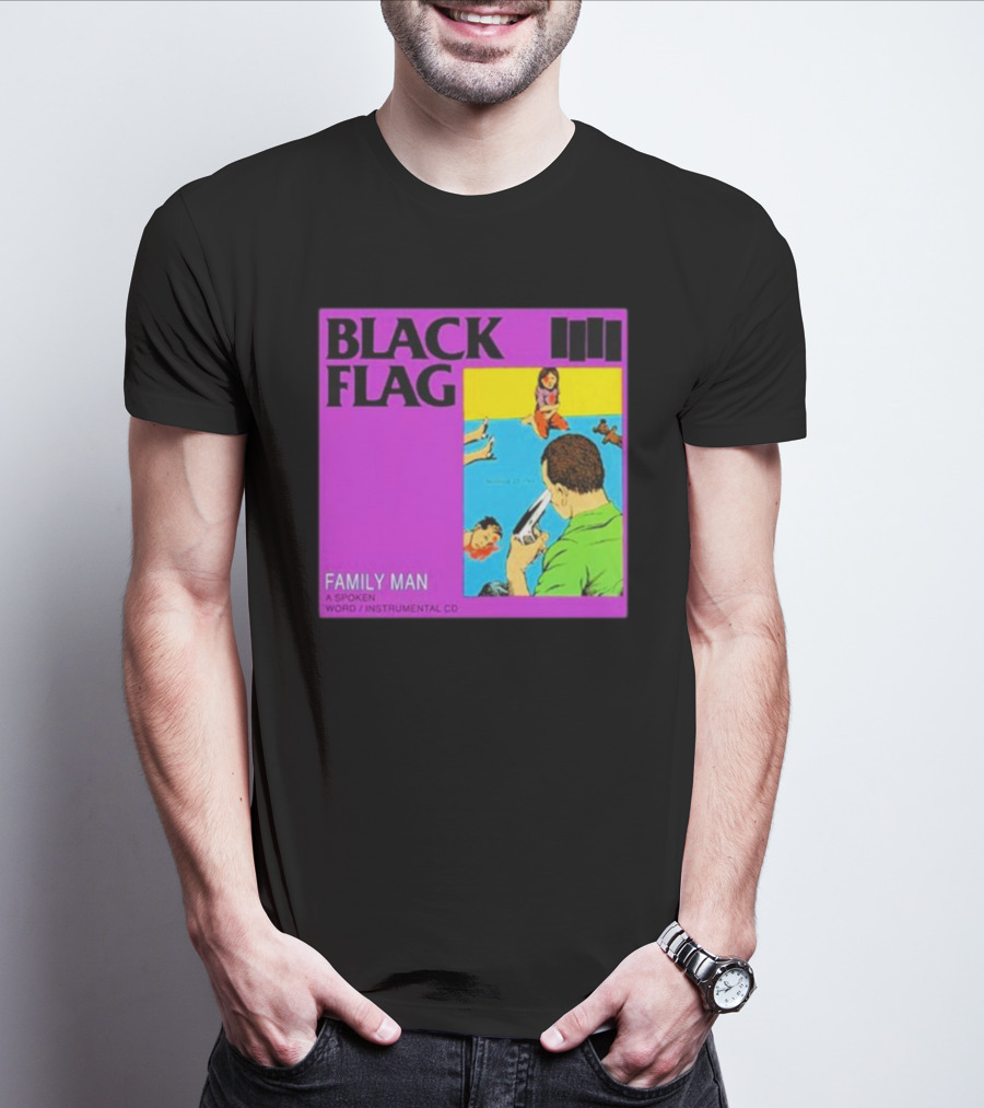 Black Flag Family Man Spoken Word Instrumental CD Album T-Shirt