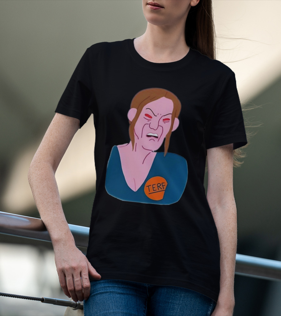 JK Rowling TERF Angry Cartoon Sticker T-Shirt
