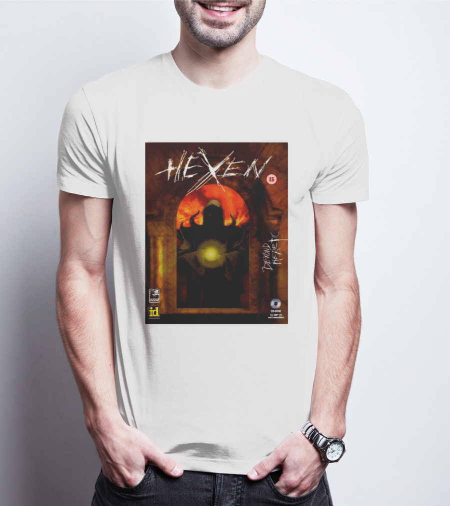 Hexen Beyond Heretic Video Game Cover Phil Spencer Wearing T-Shirt