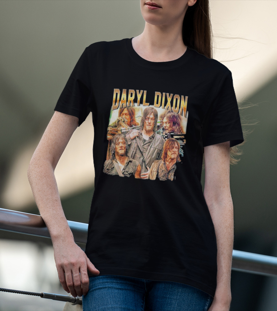 Daryl Dixon Crossbow Hunter Montage T-Shirt