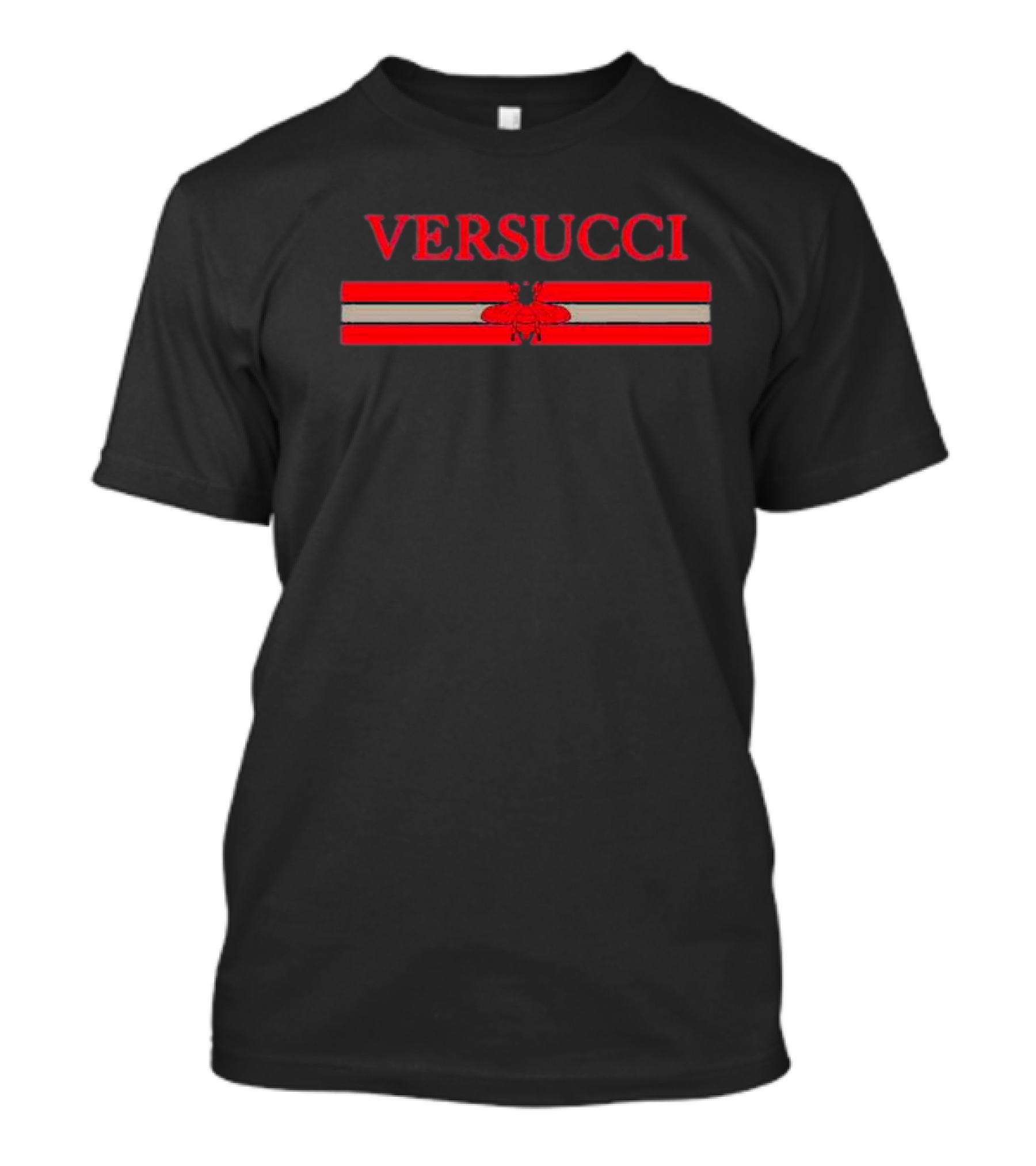 VERSUCCI Red Insect Stripe Fashion T-Shirt