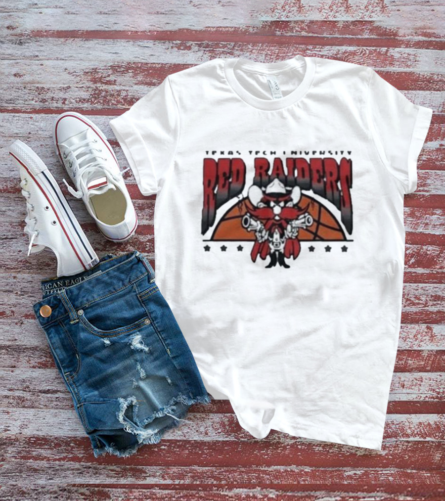 Texas Tech Basketball Red Raiders Guns Up Mascot T-Shirt