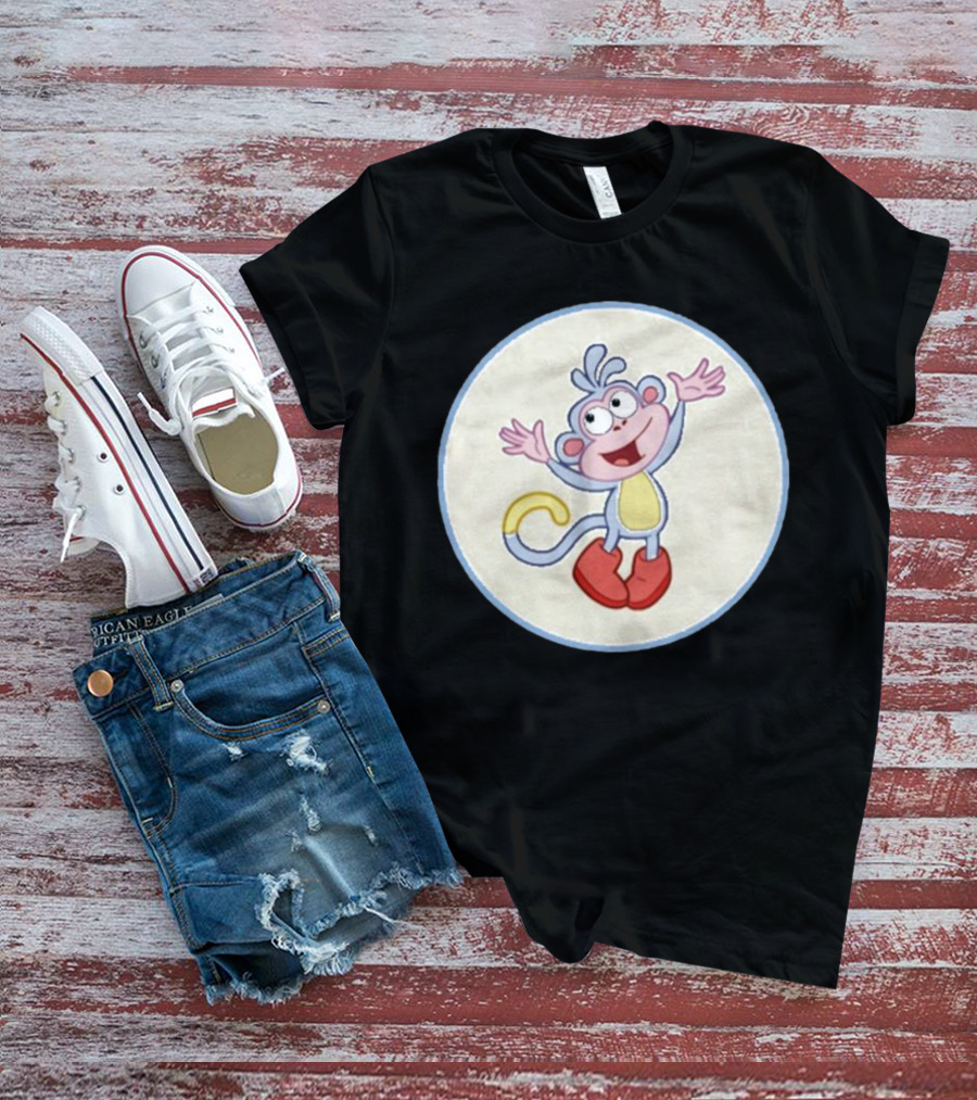Boots The Monkey Character With Red Boots From Popular Children's Show T-Shirt