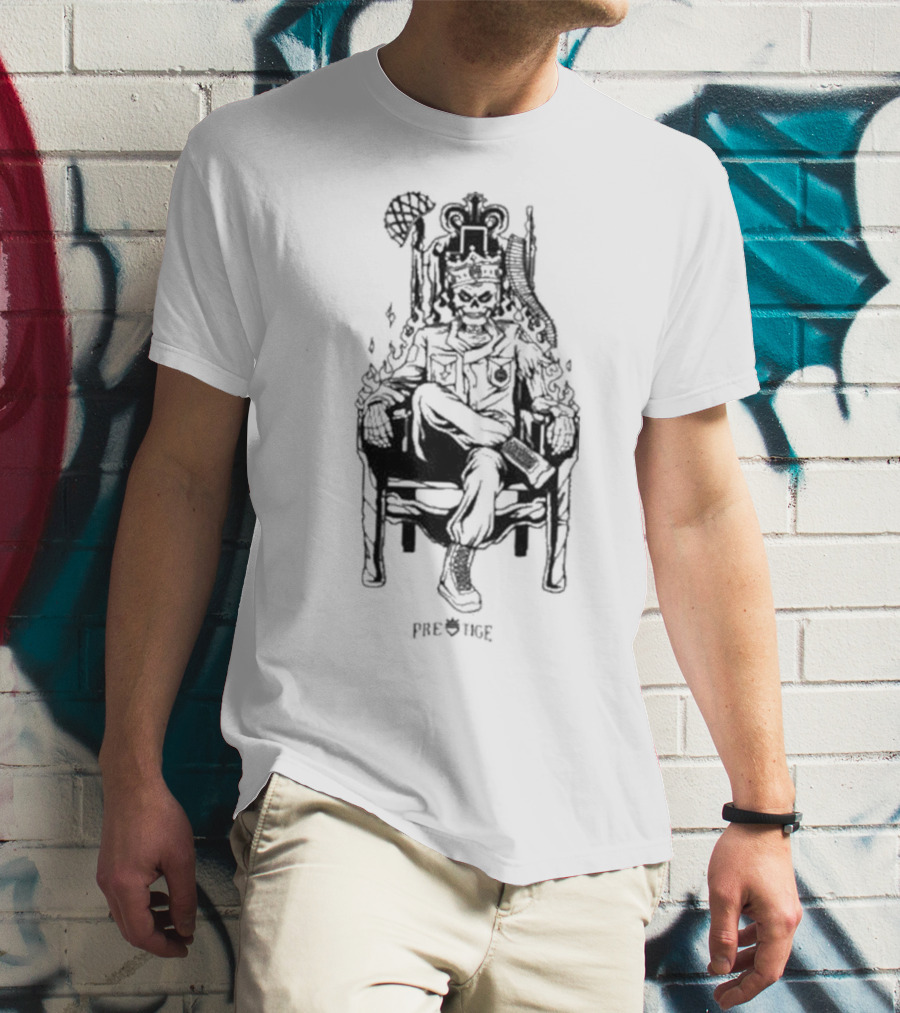 Rich And Lonely Prestige Vegas King Skeleton Throne T-Shirt