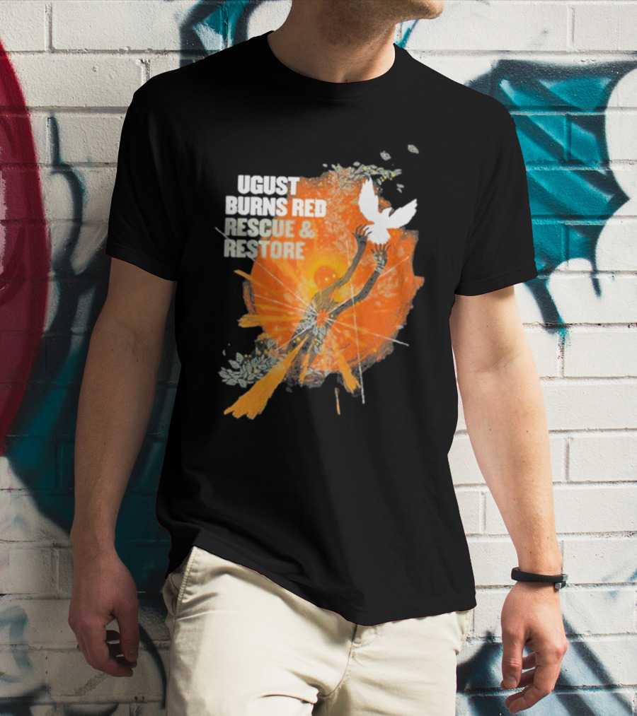 August Burns Red Rescue And Restore Album Uplifted Hands With Dove T-Shirt