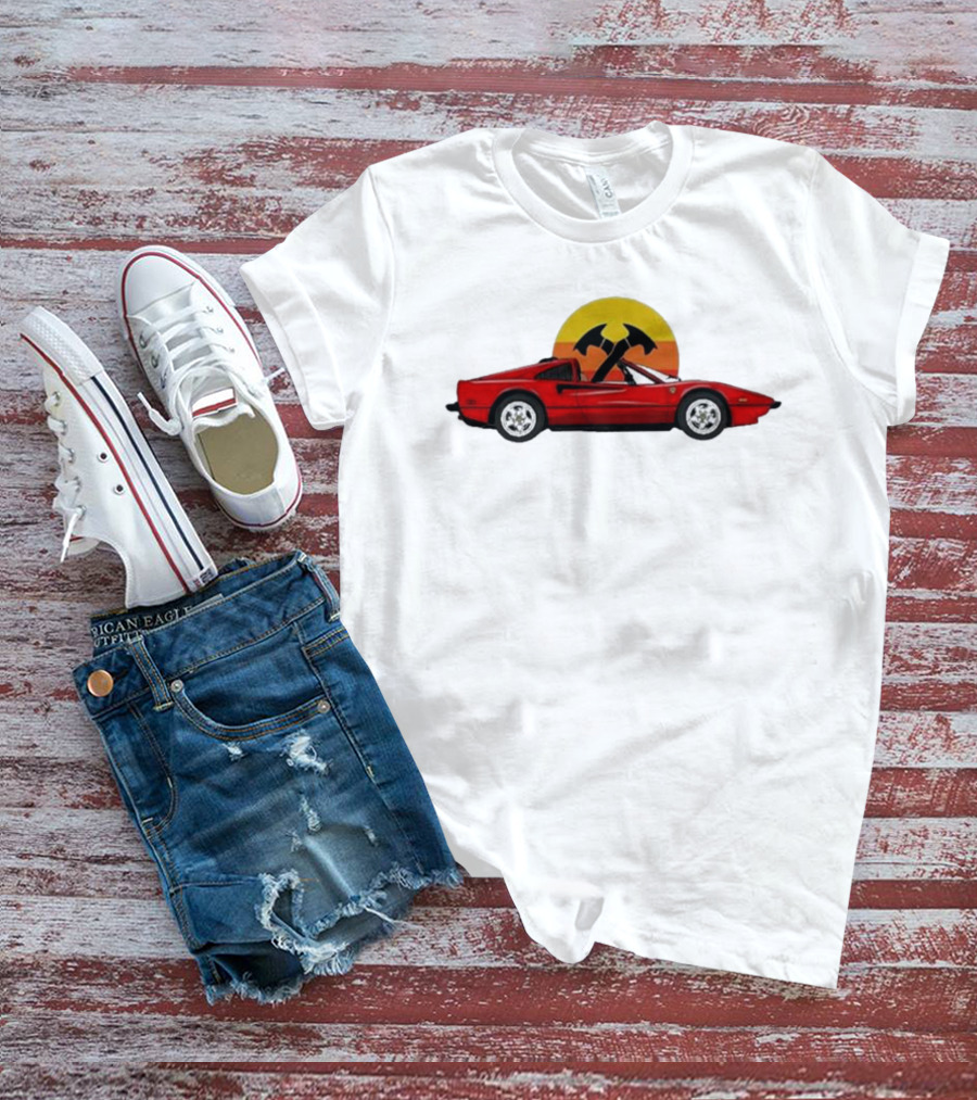 Product Vintage Ferrari 308 Retro Sunset Axes T-Shirt