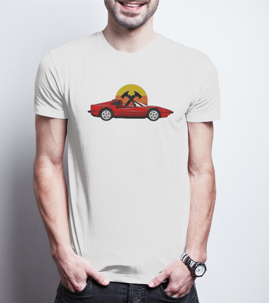 Product Vintage Ferrari 308 Retro Sunset Axes T-Shirt