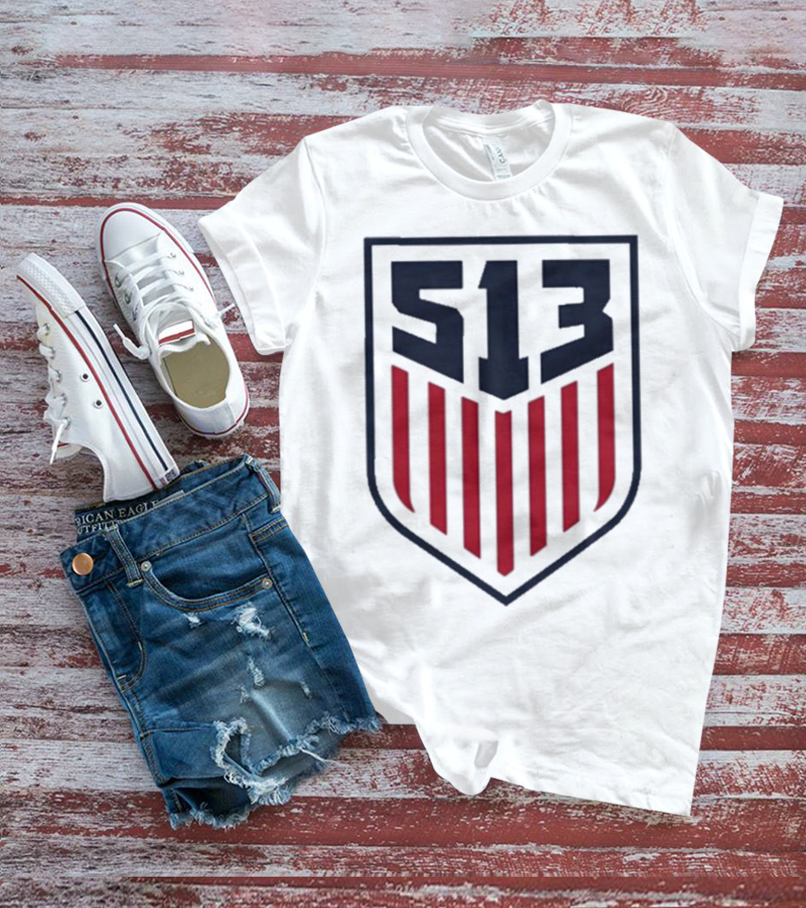 USMNT 513 National Team Emblem With Shield And Stripes T-Shirt
