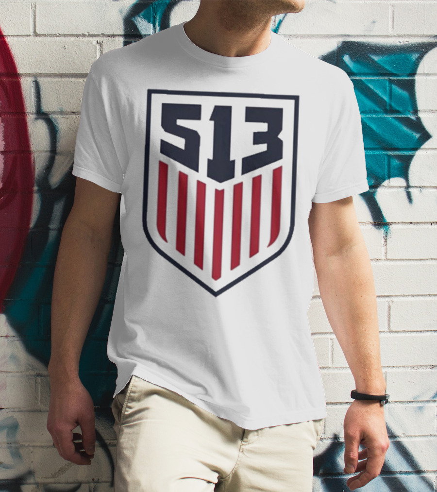 USMNT 513 National Team Emblem With Shield And Stripes T-Shirt