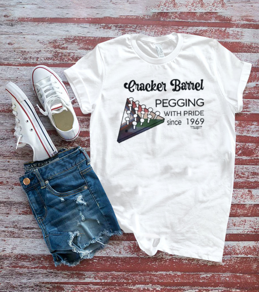 Cracker Barrel Pegging Pride Triangle Game Since 1969 T-Shirt