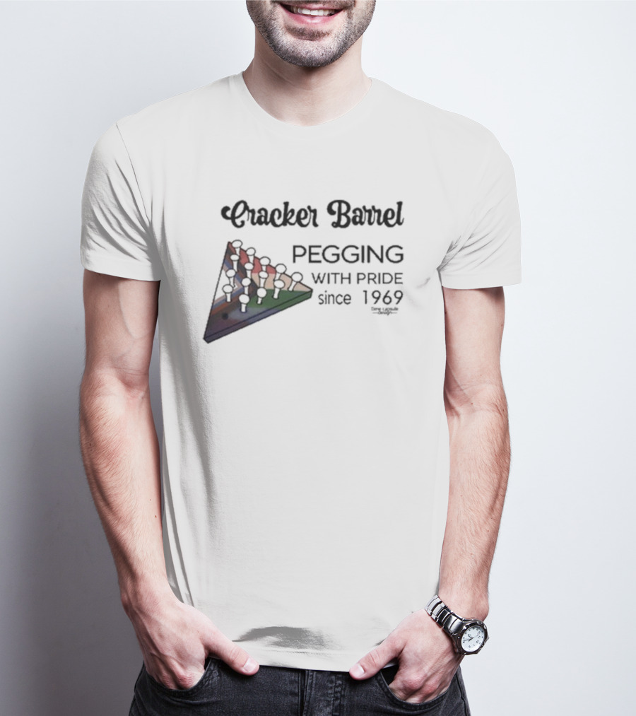 Cracker Barrel Pegging Pride Triangle Game Since 1969 T-Shirt