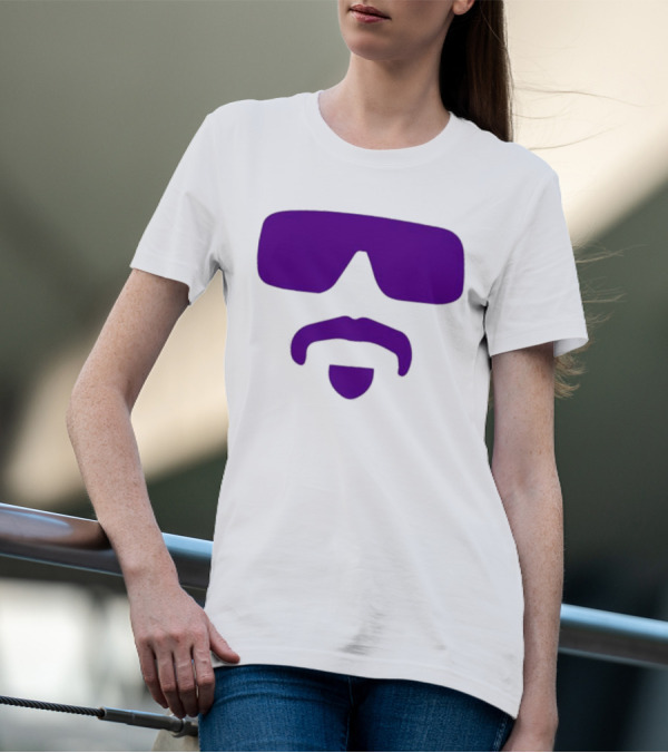 Gavin Guidry Wears Hayden Travinski Purple Sunglasses And Beard T-Shirt