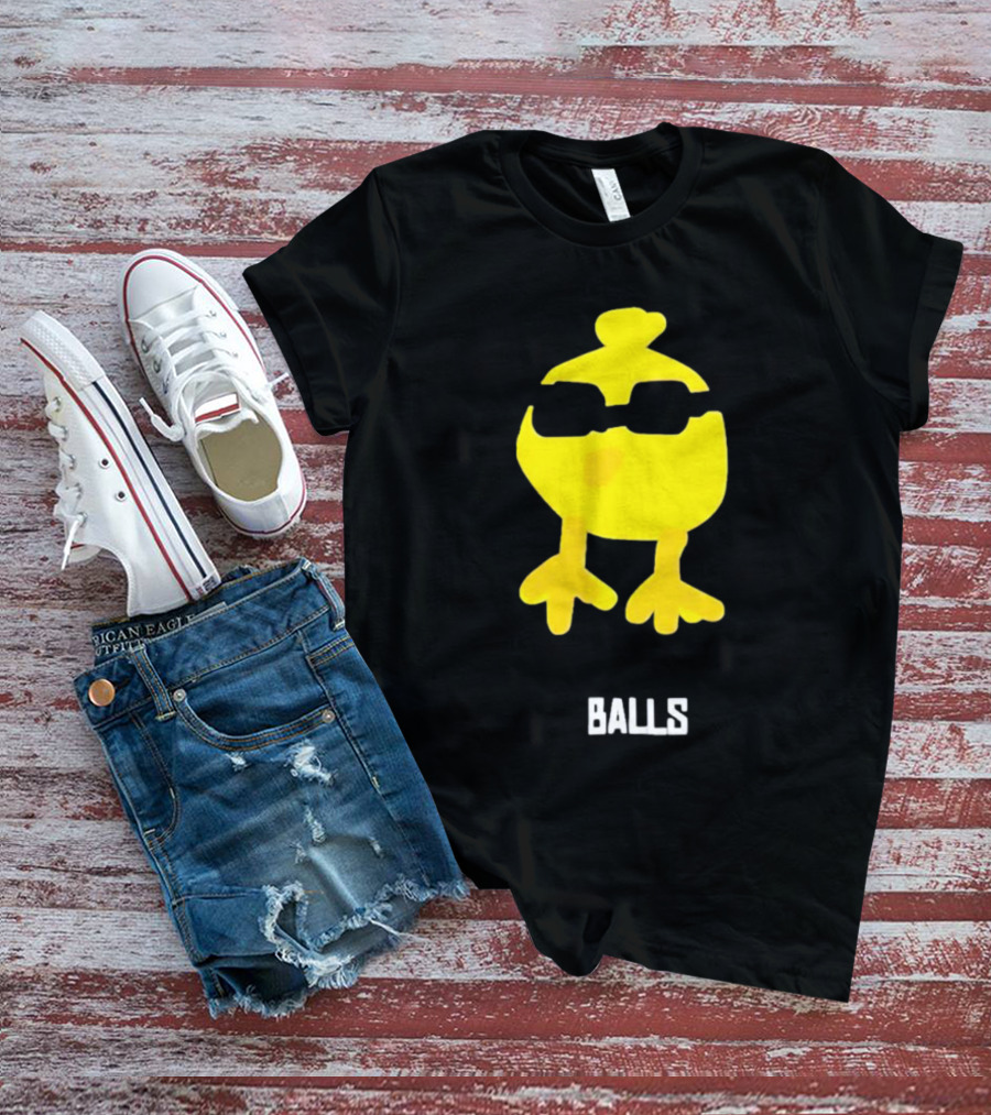 Minnow Chicken Balls Sunglasses Yellow Bird T-Shirt