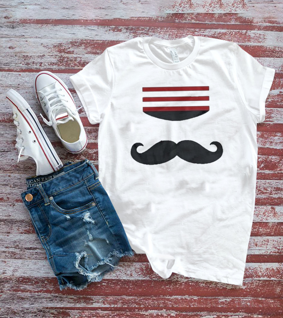 Mr Redleg Mustache Iconic Mustache And Red Stripes T-Shirt