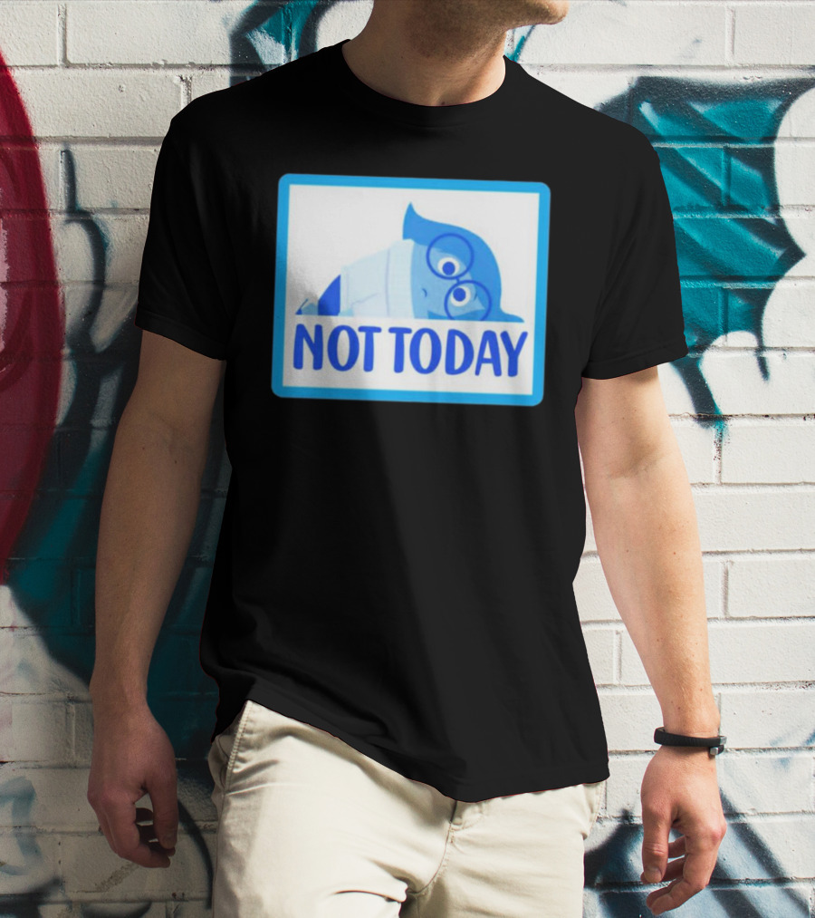 Not Today Sadness Character Blue Glasses Image T-Shirt