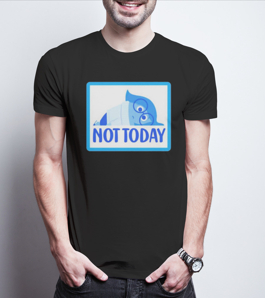Not Today Sadness Character Blue Glasses Image T-Shirt
