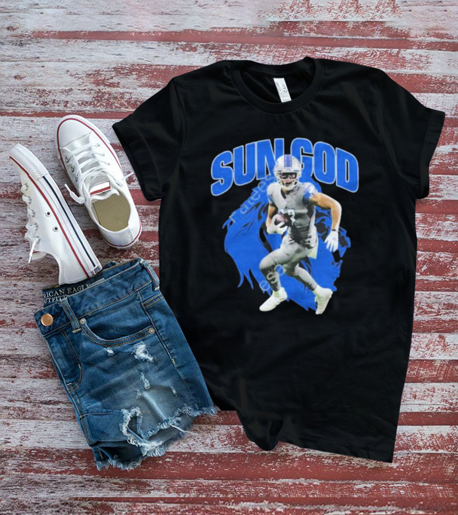 Detroit Lions Sun God Football Player T-Shirt