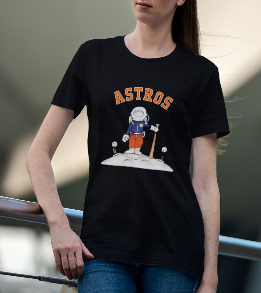 ASTROS Houston Astronaut Baseball Moon Landing T-Shirt