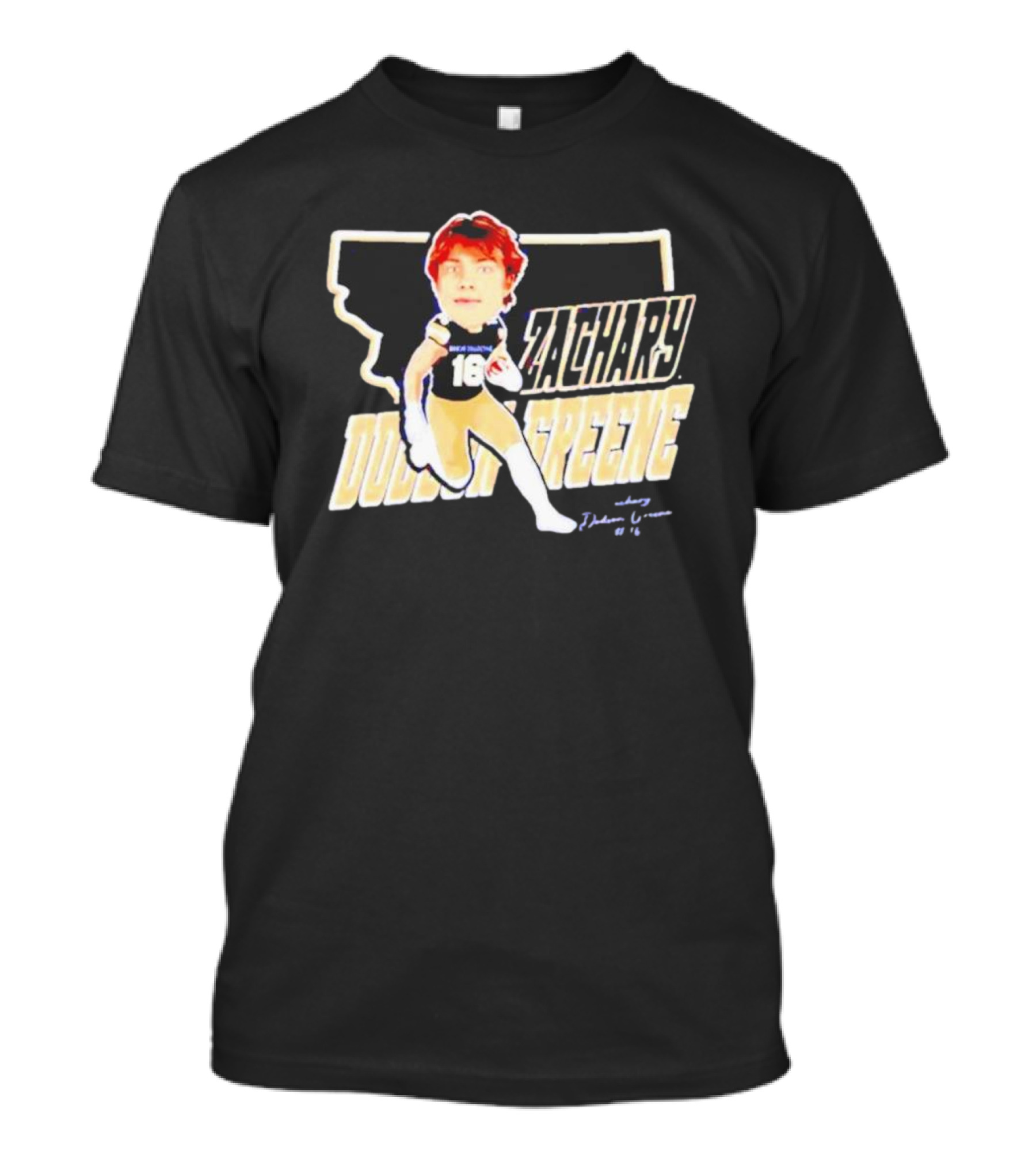 MSU Wide Receiver Zachary Dobson-Greene Cartoon Map T-Shirt