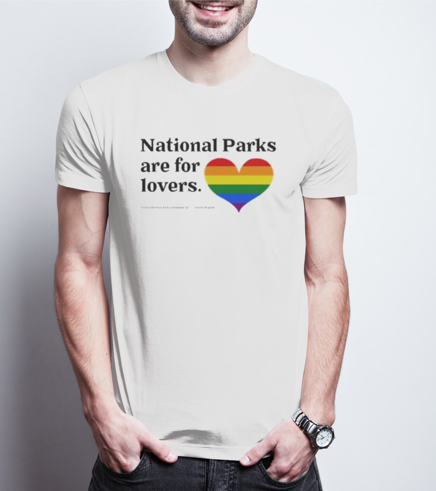Parks Project National Parks Are For Lovers Rainbow Heart Pride T-Shirt