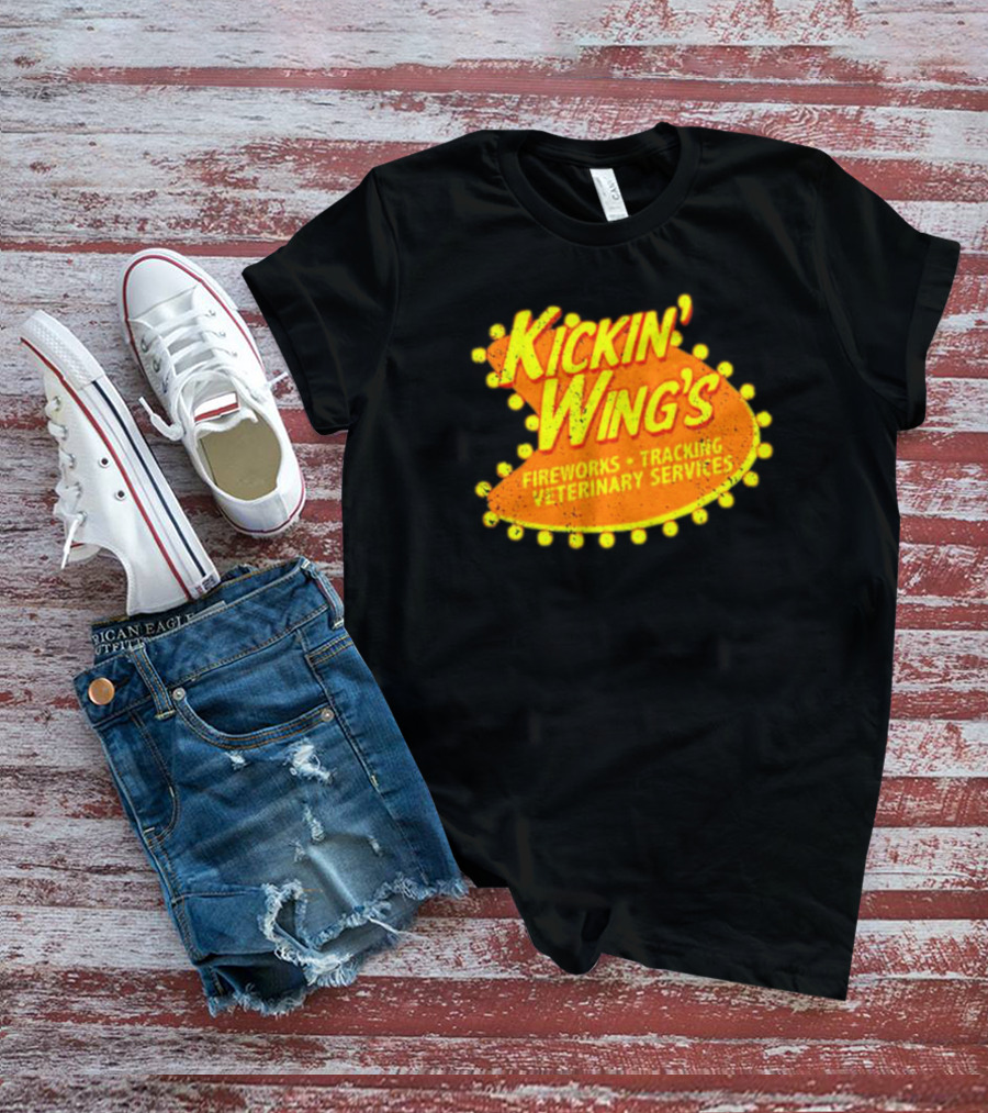 Kickin' Wing's Fireworks Tracking Veterinary Services Joe Dirt T-Shirt