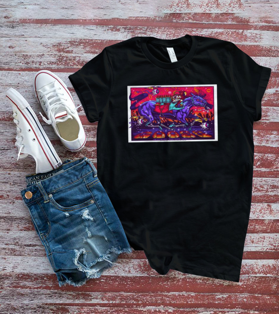 Goose Riding Cosmic Horse Louisville Palace Theatre Neon Fantasy T-Shirt